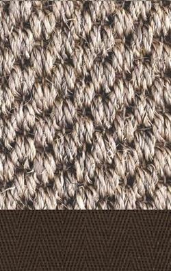 Sisal belize 034 oyster grey tæppe med kantbånd i arabica